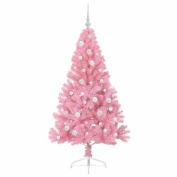 Sapin de Noël artificiel pré-éclairé Rose 150 cm PVC 544081544081
