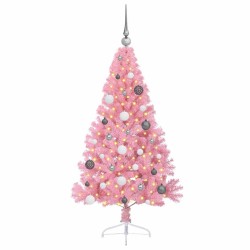 Sapin de Noël artificiel pré-éclairé Rose 150 cm PVC 544082544082