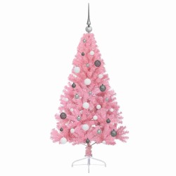 Sapin de Noël artificiel pré-éclairé Rose 150 cm PVC 544082544082