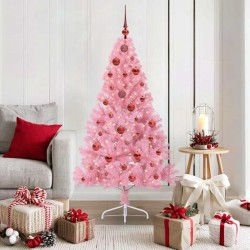 Sapin de Noël artificiel pré-éclairé Rose 150 cm PVC 544083544083