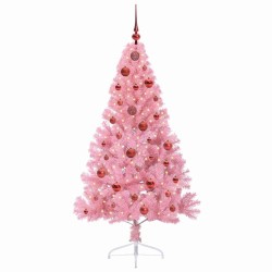 Sapin de Noël artificiel pré-éclairé Rose 150 cm PVC 544083544083