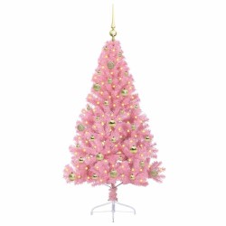 Sapin de Noël artificiel pré-éclairé Rose 150 cm PVC 544084544084