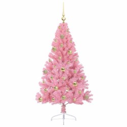 Sapin de Noël artificiel pré-éclairé Rose 150 cm PVC 544084544084