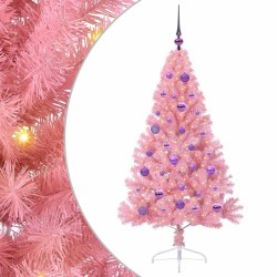 Sapin de Noël artificiel pré-éclairé Rose 150 cm PVC 544085544085
