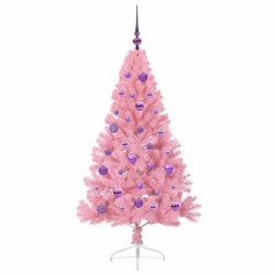 Sapin de Noël artificiel pré-éclairé Rose 150 cm PVC 544085544085