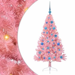 Sapin de Noël artificiel pré-éclairé Rose 150 cm PVC 544086544086