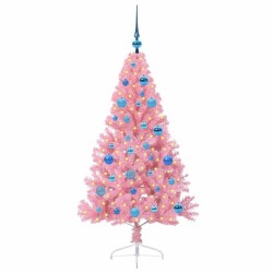 Sapin de Noël artificiel pré-éclairé Rose 150 cm PVC 544086544086