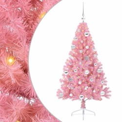 Sapin de Noël artificiel pré-éclairé Rose 150 cm PVC 544087544087