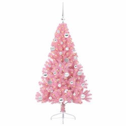 Sapin de Noël artificiel pré-éclairé Rose 150 cm PVC 544087544087