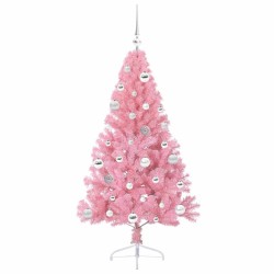 Sapin de Noël artificiel pré-éclairé Rose 150 cm PVC 544087544087
