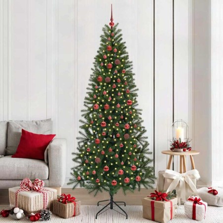 Sapin de Noël artificiel avec 300 LED Vert 210 cm PE et PVC 544095544095