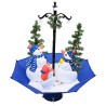 Arbre de Noël neigeux avec base de parapluie Bleu 75 cm PVC 544121544121