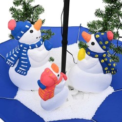 Arbre de Noël neigeux avec base de parapluie Bleu 75 cm PVC 544121544121