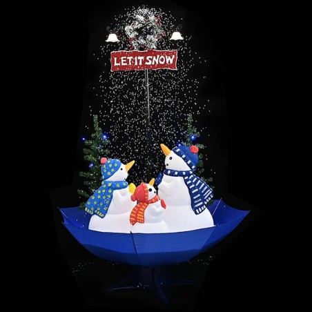 Arbre de Noël neigeux avec base de parapluie Bleu 170 cm PVC 544122544122