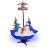 Arbre de Noël neigeux avec base de parapluie Bleu 170 cm PVC 544122544122