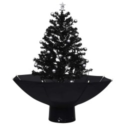 Arbre de Noël neigeux avec base de parapluie Noir 75 cm PVC 544123544123