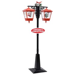 Lampadaire de Noël avec Père Noël Noir et rouge 81x40x188cm PVC 544134544134