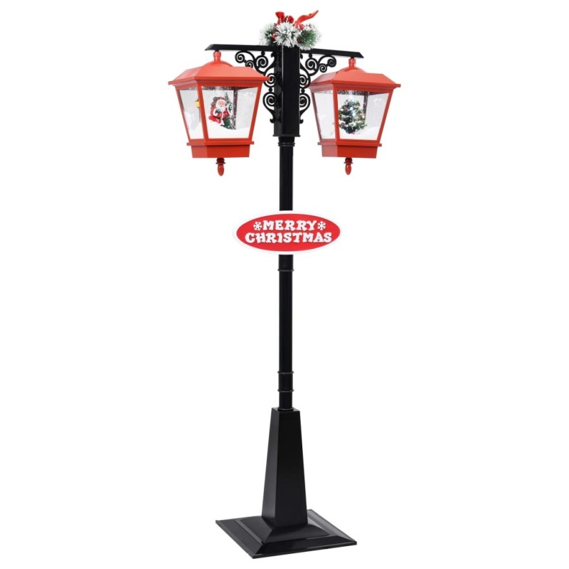 Lampadaire de Noël avec Père Noël Noir et rouge 81x40x188cm PVC 544134544134