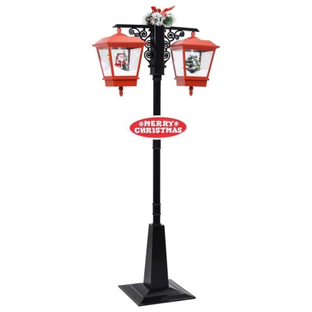 Lampadaire de Noël avec Père Noël Noir et rouge 81x40x188cm PVC 544134544134