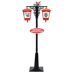 Lampadaire de Noël avec Père Noël Noir et rouge 81x40x188cm PVC 544134544134