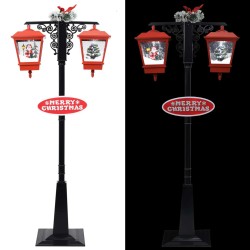 Lampadaire de Noël avec Père Noël Noir et rouge 81x40x188cm PVC 544134544134