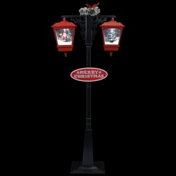 Lampadaire de Noël avec Père Noël Noir et rouge 81x40x188cm PVC 544134544134
