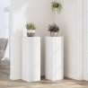 Supports pour plantes 2 pcs blanc 25x25x80 cm bois d'ingénierie 544136544136