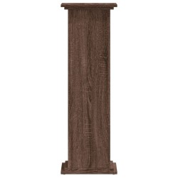 Support pour plantes chêne brun 33x33x100 cm bois d'ingénierie 544145544145