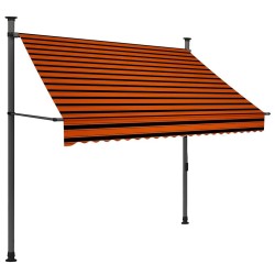 Auvent manuel rétractable avec LED 200 cm Orange et marron 544150544150