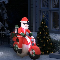 Père Noël gonflable sur moto LED IP44 160 cm 544159544159