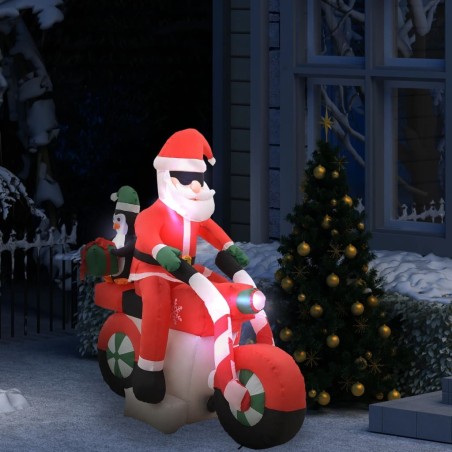Père Noël gonflable sur moto LED IP44 160 cm 544159544159