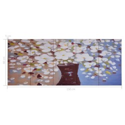 Jeu de tableau sur toile Fleurs en vase Multicolore 150x60 cm 544160544160