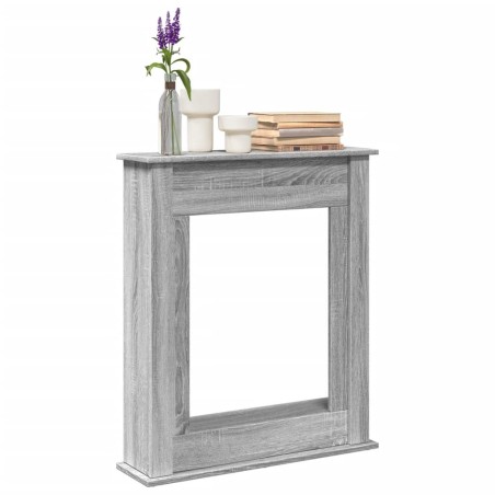 Cadre de cheminée sonoma gris 75x20x87,5 cm bois d'ingénierie 544163544163