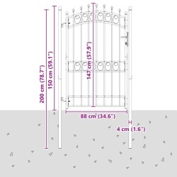 Portail de clôture Emmen avec pointes en acier 103 x 147 cm vert 544178544178