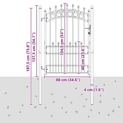 Portail de clôture Emmen avec pointes en acier 104 x 134,5 cm vert 544182544182