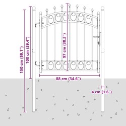 Portail de clôture Emmen avec pointes en acier 103 x 97 cm vert 544184544184