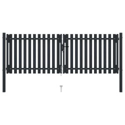 Portail double en acier 300 x 125 cm anthracite 544189544189