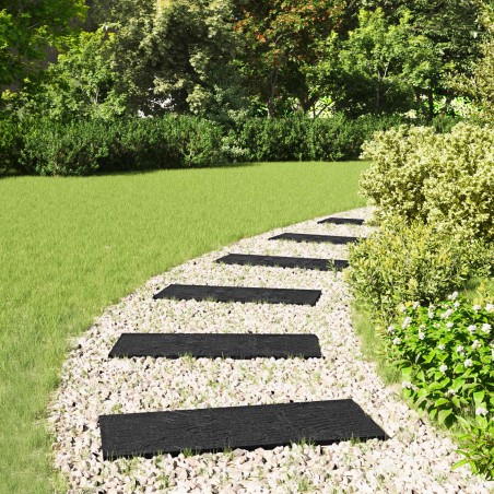 Pierre de marchage 6 pcs Noir 60,5 x 25 x 2 cm Caoutchouc 544191544191