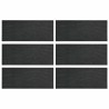 Pierre de marchage 6 pcs Noir 60,5 x 25 x 2 cm Caoutchouc 544191544191
