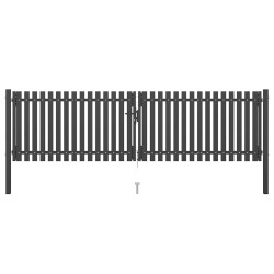 Portail de jardin en acier 400x75 cm anthracite 544192544192