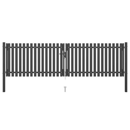 Portail de jardin en acier 400x75 cm anthracite 544192544192