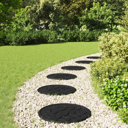 Pierre de marchage 6 pcs Noir Ø 44 x 2 cm Caoutchouc 544194544194