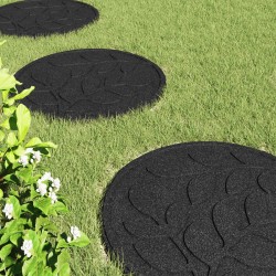 Pierre de marchage 6 pcs Noir Ø 44 x 2 cm Caoutchouc 544194544194