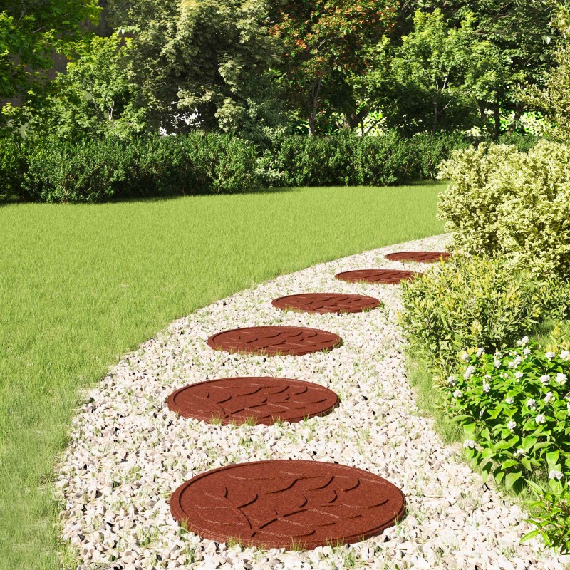 Pierre de marchage 6 pcs Rouge Ø 44 x 2 cm Caoutchouc 544195544195