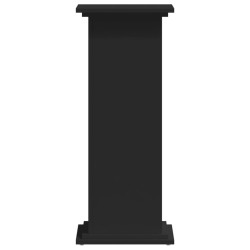 Support pour plantes noir 33x33x80 cm bois d'ingénierie 544205544205