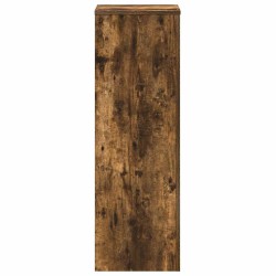 Support pour plantes chêne fumé 33x33x100 cm bois d'ingénierie 544217544217