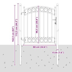 Portail de clôture Emmen avec partie supérieure cintrée en acier 100 x 98,5 cm vert 544222544222