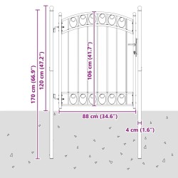 Portail de clôture Emmen avec arc en haut, acier, 100 x 106 cm, vert 544223544223