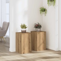 Supports pour plantes 2 pcs chêne artisanal bois ingénierie 544236544236