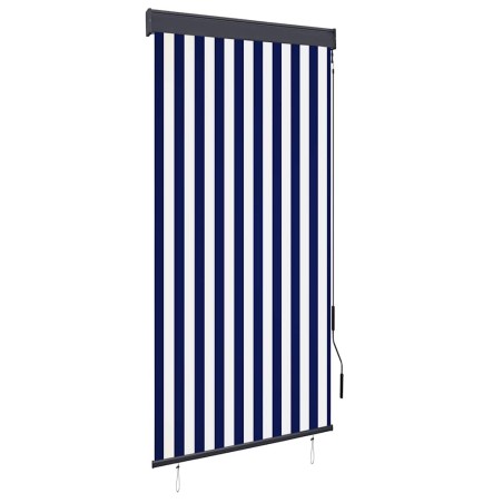 Store roulant d'extérieur 100x250 cm Bleu et blanc 544249544249
